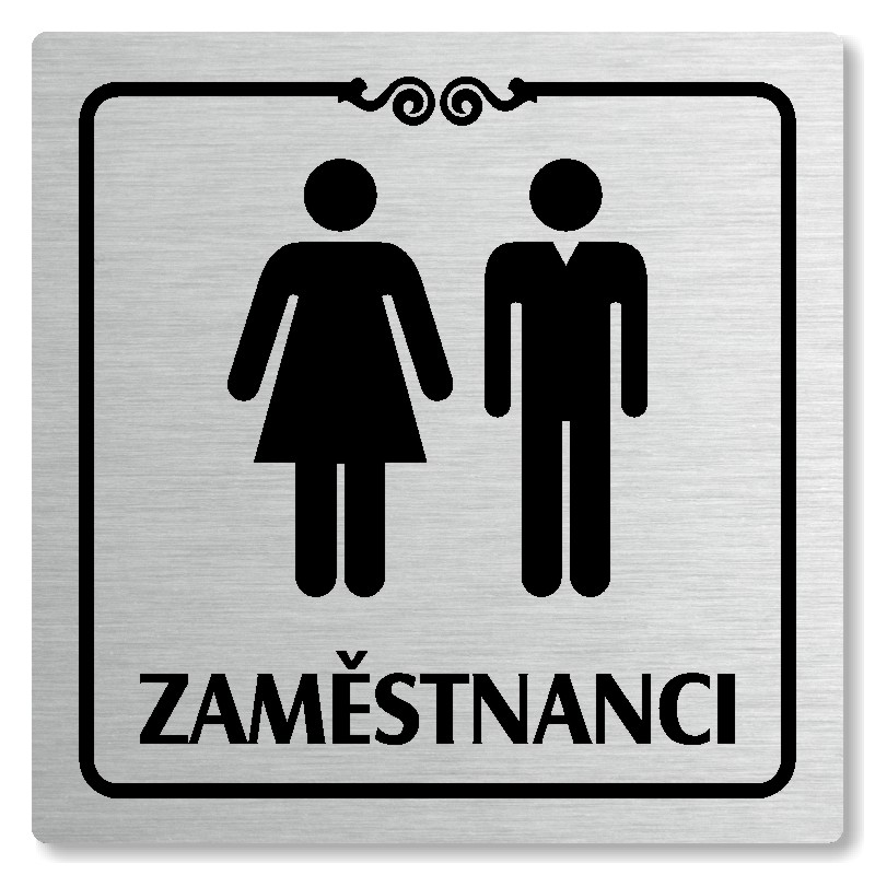 WC zaměstnanci, 118x118mm, stříbrná, Texas